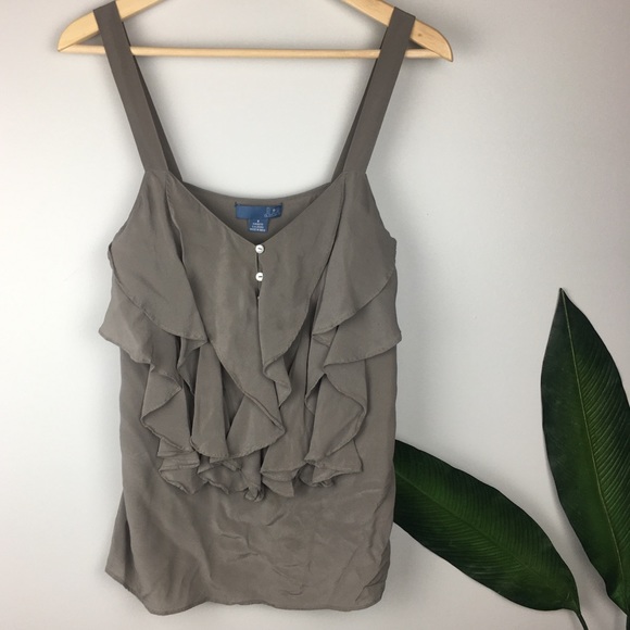 Silk Rufflefront Sleeveless Top - Picture 1 of 5